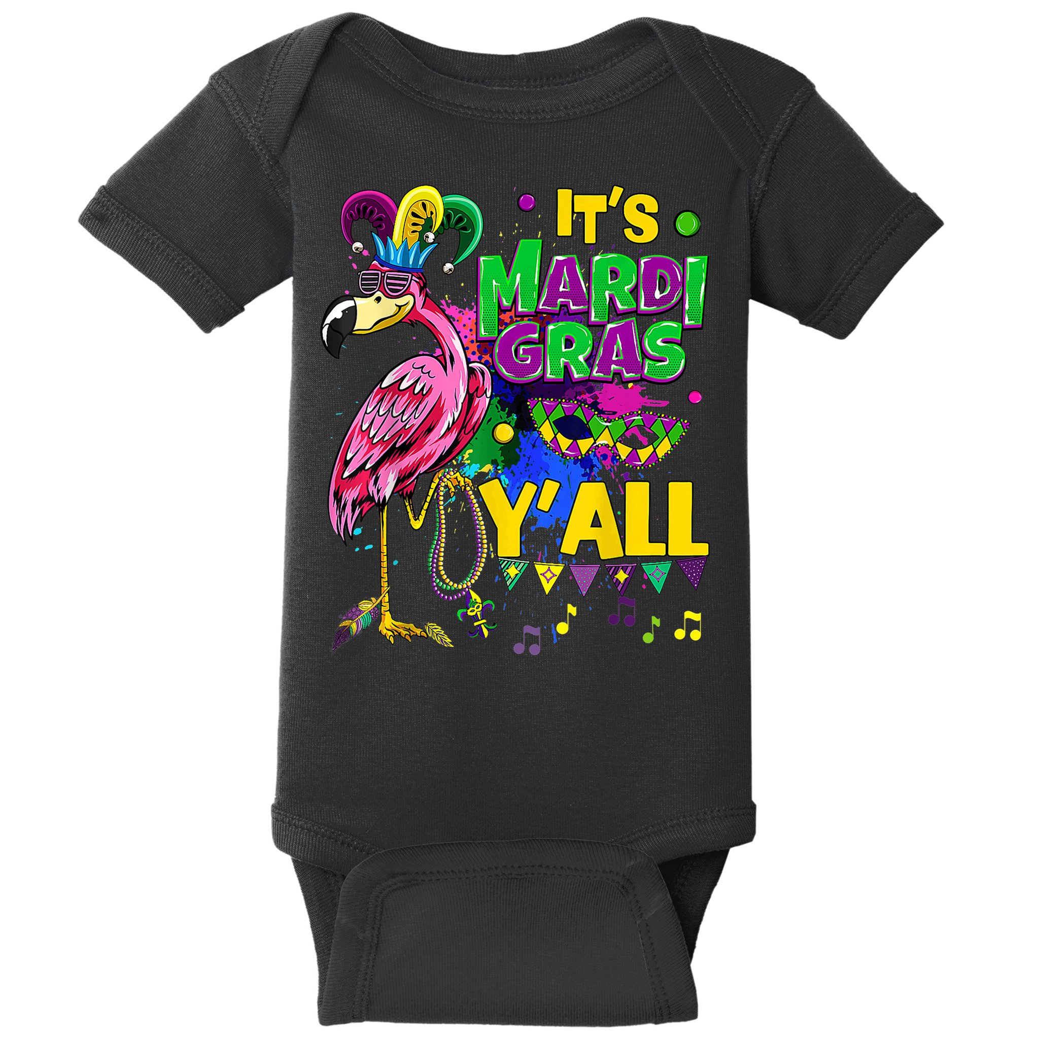 Flamingo Lover Mardi Gras Celebration New Orleans Louisiana Baby Bodysuit