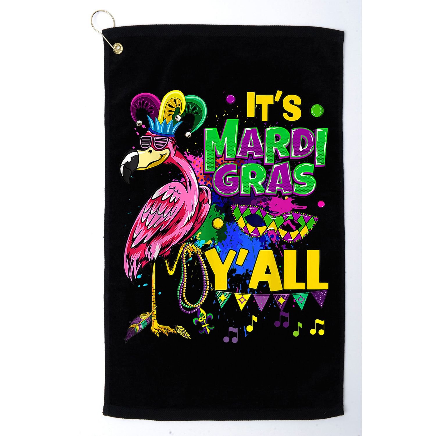Flamingo Lover Mardi Gras Celebration New Orleans Louisiana Golf Towel