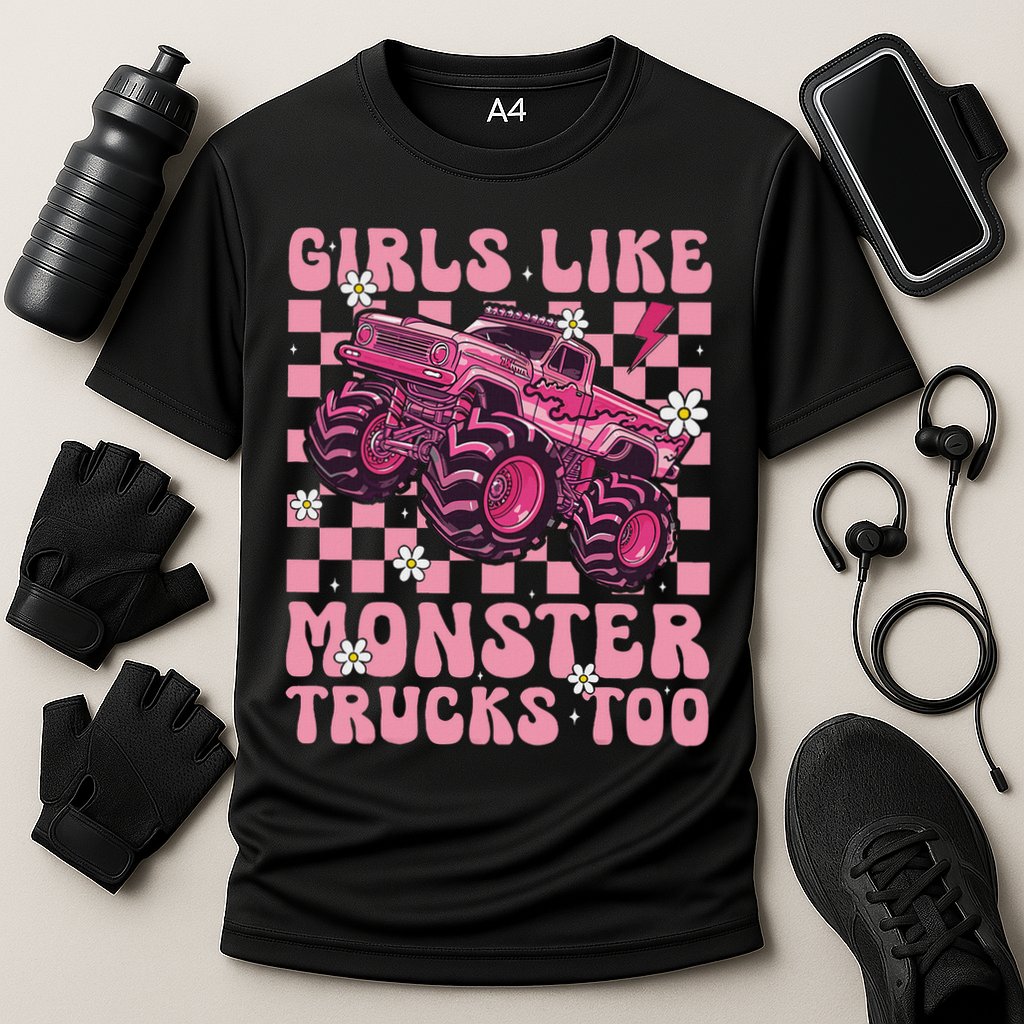 Funny Like Monster Trucks Too Monster Truck Cooling Performance Crew T-Shirt
