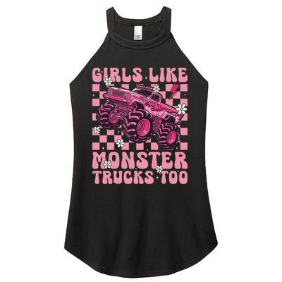 Funny Like Monster Trucks Too Monster Truck Women's Perfect Tri Rocker Tank