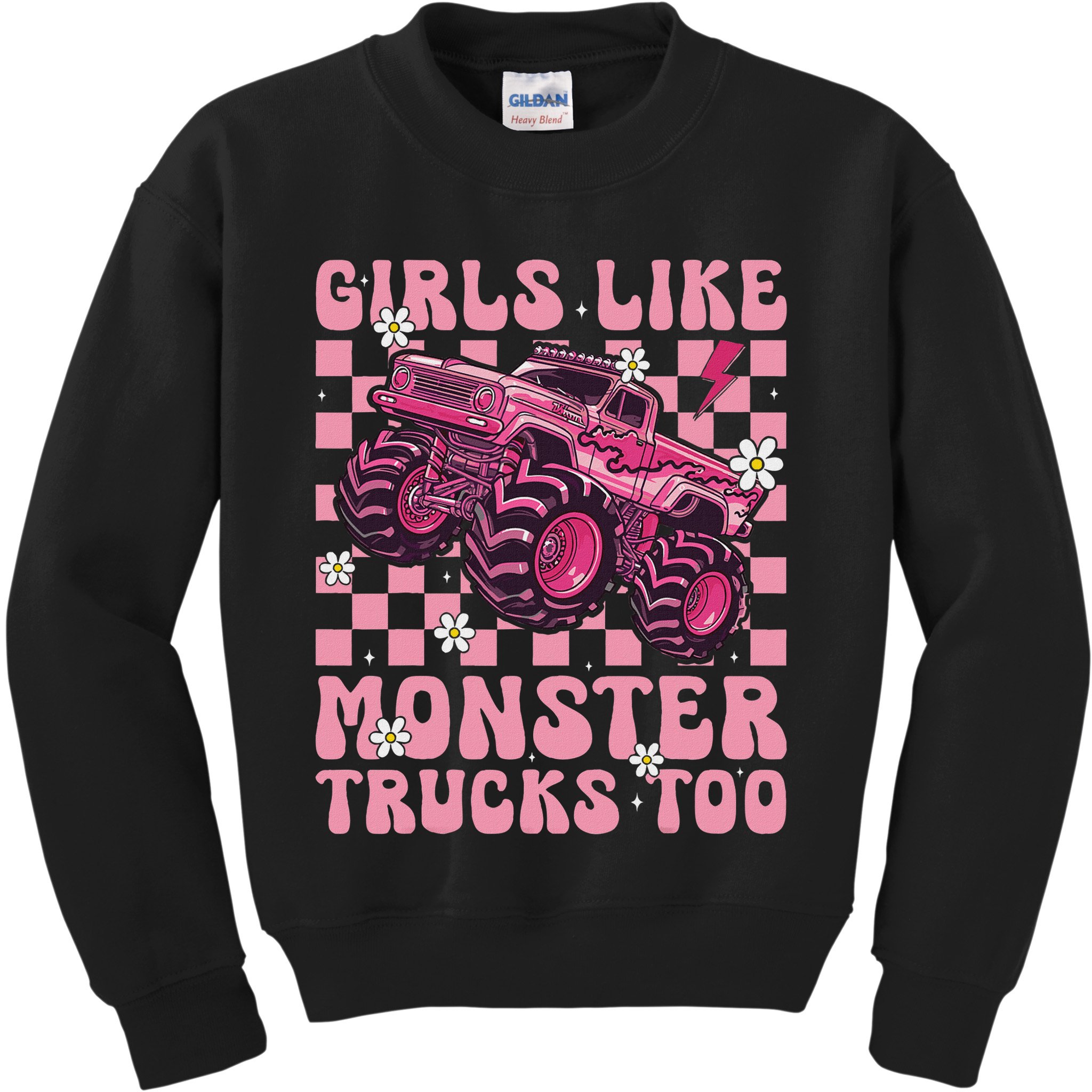 Funny Like Monster Trucks Too Monster Truck Kids Sweatshirt