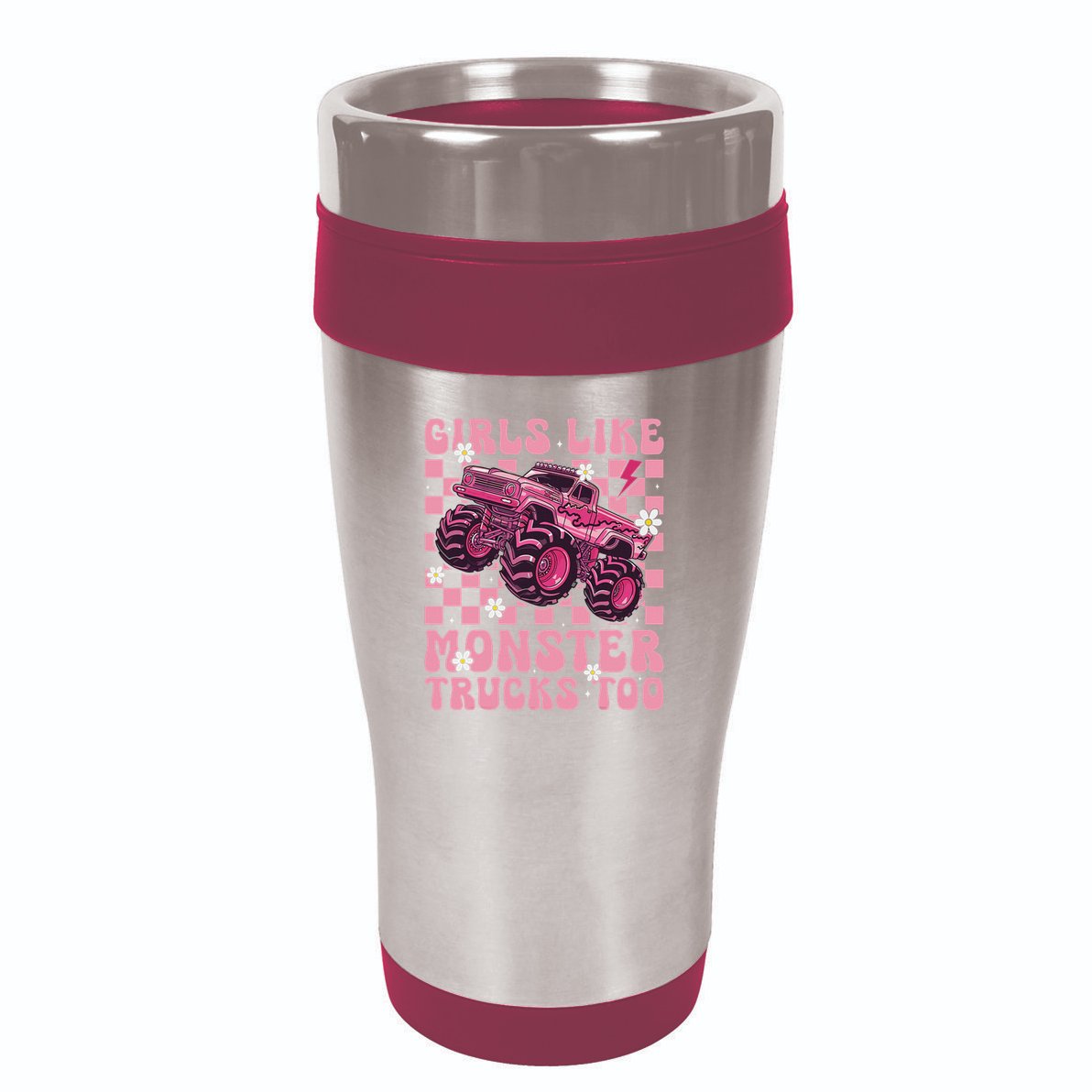 Funny Like Monster Trucks Too Monster Truck 16oz Travel Tumbler