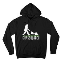 Funny Lawn Mowing Grassquatch Bigfoot Lawn Mower Hoodie