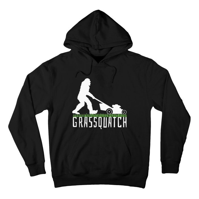 Funny Lawn Mowing Grassquatch Bigfoot Lawn Mower Hoodie