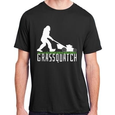 Funny Lawn Mowing Grassquatch Bigfoot Lawn Mower Adult ChromaSoft Performance T-Shirt