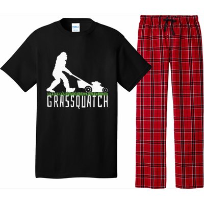 Funny Lawn Mowing Grassquatch Bigfoot Lawn Mower Pajama Set