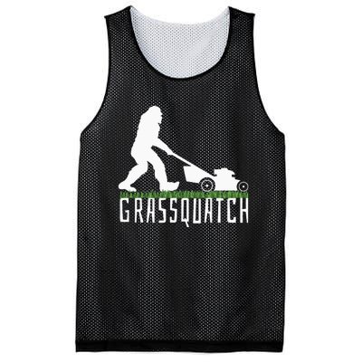 Funny Lawn Mowing Grassquatch Bigfoot Lawn Mower Mesh Reversible Basketball Jersey Tank