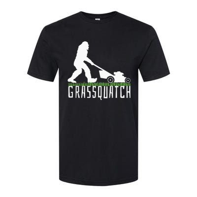 Funny Lawn Mowing Grassquatch Bigfoot Lawn Mower Softstyle CVC T-Shirt