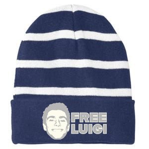 Free Luigi Mangione Release My Dude Striped Beanie with Solid Band