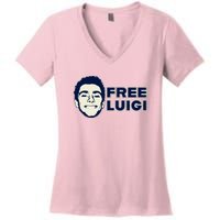 Free Luigi Mangione Release My Dude Women's V-Neck T-Shirt