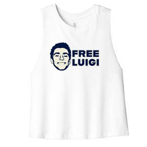 Free Luigi Mangione Release My Dude Women's Racerback Cropped Tank