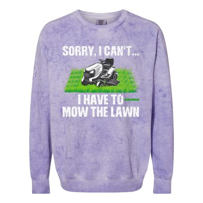 Funny Lawn Mowing For Men Women Lawn Mower Mow Mowing Colorblast Crewneck Sweatshirt