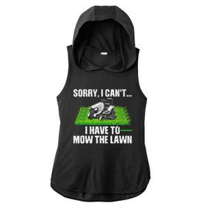 Funny Lawn Mowing For Men Women Lawn Mower Mow Mowing Ladies PosiCharge Tri-Blend Wicking Draft Hoodie Tank