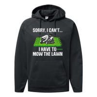 Funny Lawn Mowing For Men Women Lawn Mower Mow Mowing Performance Fleece Hoodie