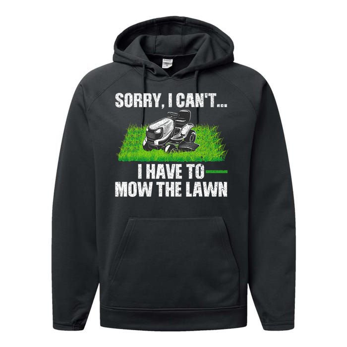 Funny Lawn Mowing For Men Women Lawn Mower Mow Mowing Performance Fleece Hoodie