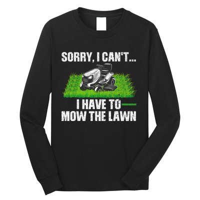 Funny Lawn Mowing For Men Women Lawn Mower Mow Mowing Long Sleeve Shirt