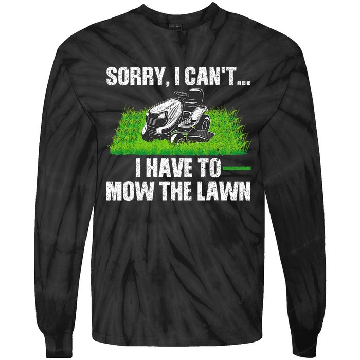 Funny Lawn Mowing For Men Women Lawn Mower Mow Mowing Tie-Dye Long Sleeve Shirt