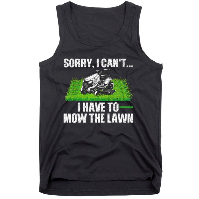 Funny Lawn Mowing For Men Women Lawn Mower Mow Mowing Tank Top