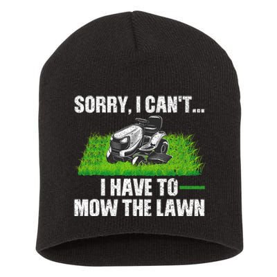 Funny Lawn Mowing For Men Women Lawn Mower Mow Mowing Short Acrylic Beanie