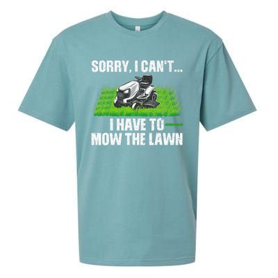 Funny Lawn Mowing For Men Women Lawn Mower Mow Mowing Sueded Cloud Jersey T-Shirt