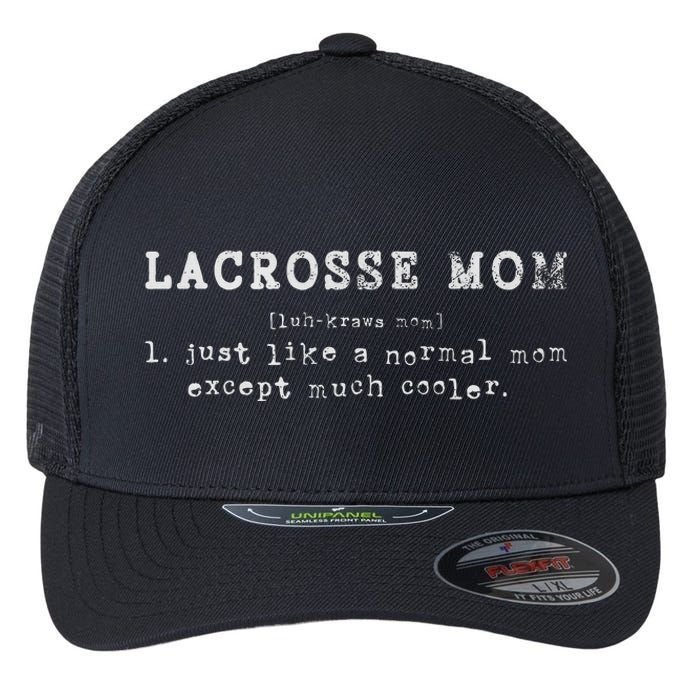 Funny Lacrosse Mom Lax Retro Definition Flexfit Unipanel Trucker Cap