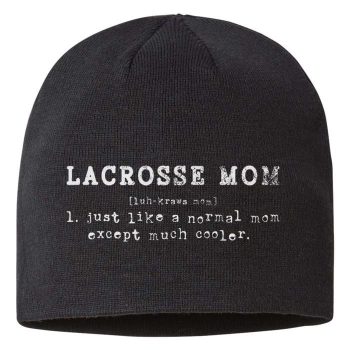 Funny Lacrosse Mom Lax Retro Definition Sustainable Beanie