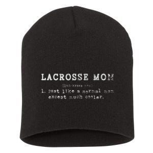 Funny Lacrosse Mom Lax Retro Definition Short Acrylic Beanie