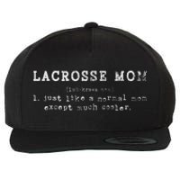 Funny Lacrosse Mom Lax Retro Definition Wool Snapback Cap