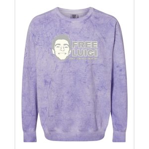 Free Luigi Mangione — Deny Defend Depose Colorblast Crewneck Sweatshirt