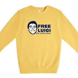 Free Luigi Mangione — Deny Defend Depose Premium Crewneck Sweatshirt