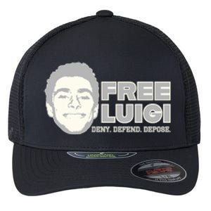 Free Luigi Mangione — Deny Defend Depose Flexfit Unipanel Trucker Cap