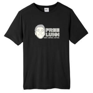 Free Luigi Mangione — Deny Defend Depose Tall Fusion ChromaSoft Performance T-Shirt