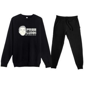 Free Luigi Mangione — Deny Defend Depose Premium Crewneck Sweatsuit Set