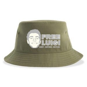 Free Luigi Mangione — Deny Defend Depose Sustainable Bucket Hat