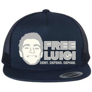 Free Luigi Mangione — Deny Defend Depose Flat Bill Trucker Hat