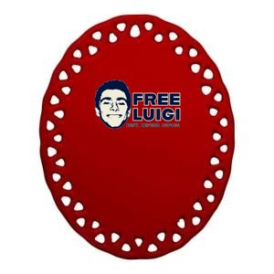 Free Luigi Mangione — Deny Defend Depose Ceramic Oval Ornament