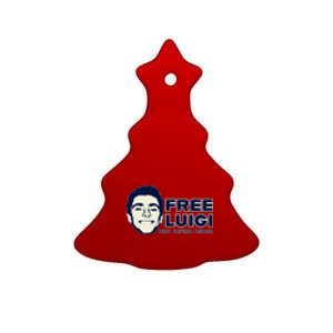 Free Luigi Mangione — Deny Defend Depose Ceramic Tree Ornament