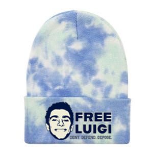 Free Luigi Mangione — Deny Defend Depose Tie Dye 12in Knit Beanie