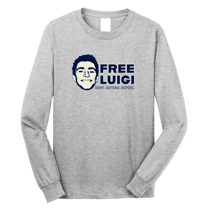 Free Luigi Mangione — Deny Defend Depose Long Sleeve Shirt