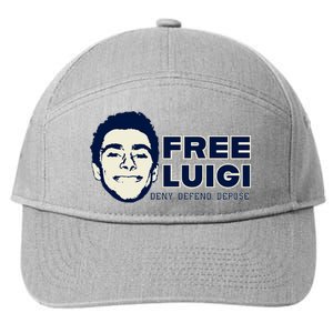 Free Luigi Mangione — Deny Defend Depose 7-Panel Snapback Hat