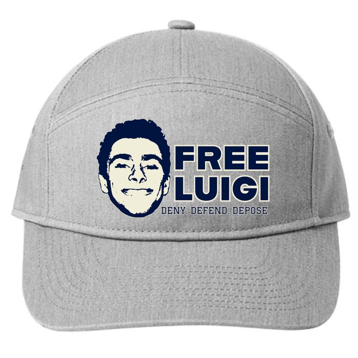 Free Luigi Mangione — Deny Defend Depose 7-Panel Snapback Hat