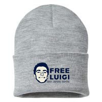 Free Luigi Mangione — Deny Defend Depose Sustainable Knit Beanie