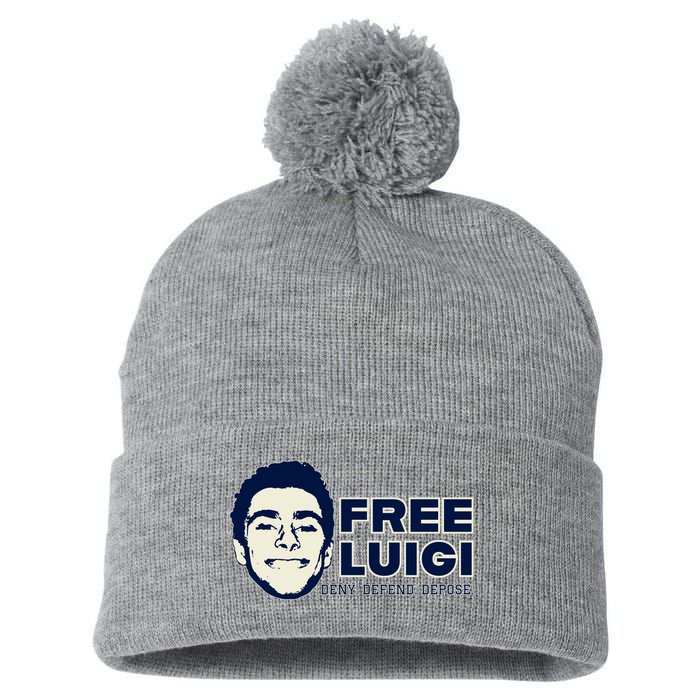 Free Luigi Mangione — Deny Defend Depose Pom Pom 12in Knit Beanie