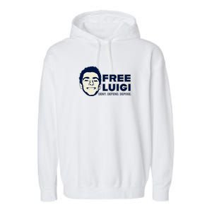 Free Luigi Mangione — Deny Defend Depose Garment-Dyed Fleece Hoodie