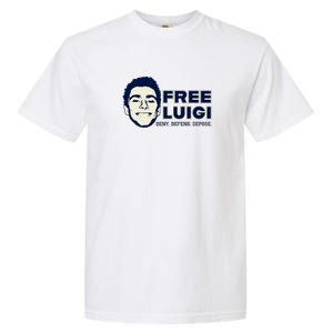 Free Luigi Mangione — Deny Defend Depose Garment-Dyed Heavyweight T-Shirt