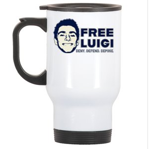 Free Luigi Mangione — Deny Defend Depose Stainless Steel Travel Mug