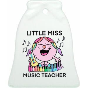 Funny Listle Miss Music Teacher Ceramic Bell Ornament