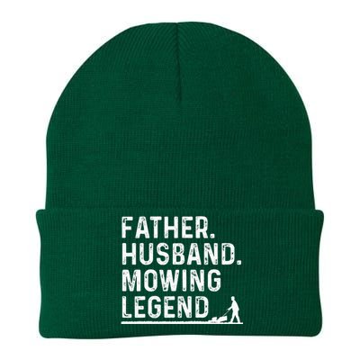 Funny Lawn Mower Design For Dad Lawn Mowing Landscaping Knit Cap Winter Beanie