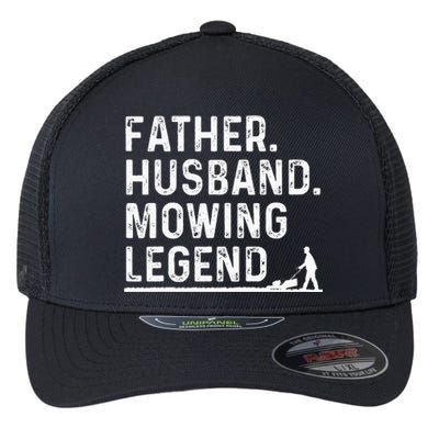 Funny Lawn Mower Design For Dad Lawn Mowing Landscaping Flexfit Unipanel Trucker Cap