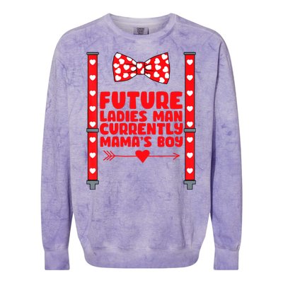 Future Ladies Man Currently Mama's Boy Colorblast Crewneck Sweatshirt